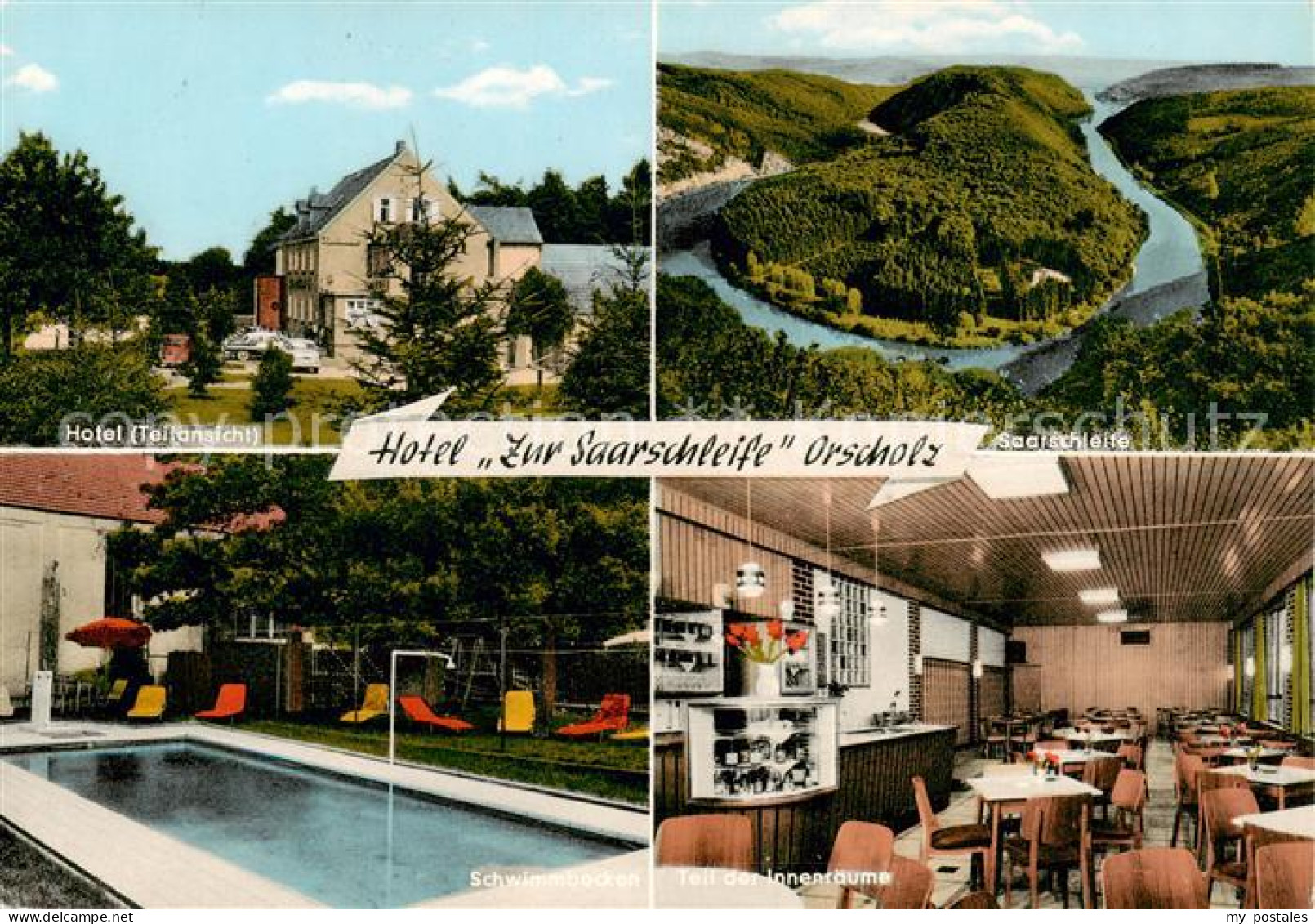 73858322 Orscholz Hotel Restaurant Swimming Pool Landschaftspanorama Saarschleif - Andere & Zonder Classificatie