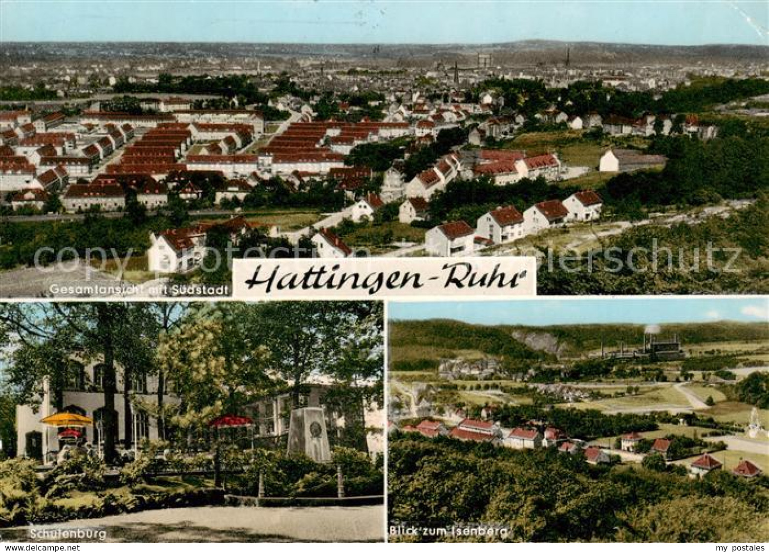 73858238 Hattingen  Ruhr Gesamtansicht Mit Suedstadt Schulenburg Blick Vom Isenb - Hattingen