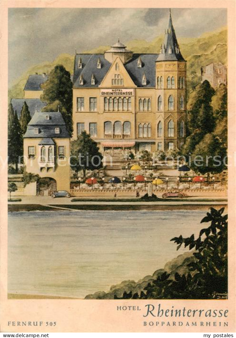 73858203 Boppard Rhein Hotel Rheinterrasse Kuenstlerkarte Boppard Rhein - Boppard