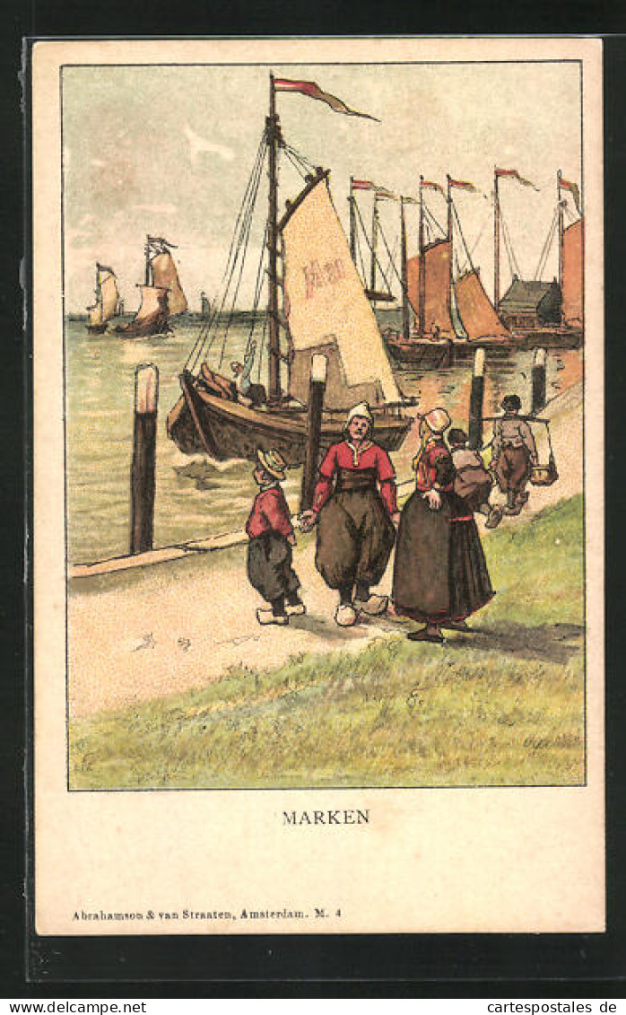 Künstler-AK Marken, Haven  - Marken