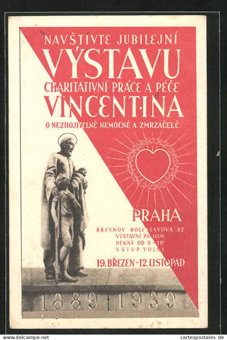 AK Prag / Praha, Vystavu Charitativni Prace A Pece Vincentina 1939, Ausstellung  - Tentoonstellingen