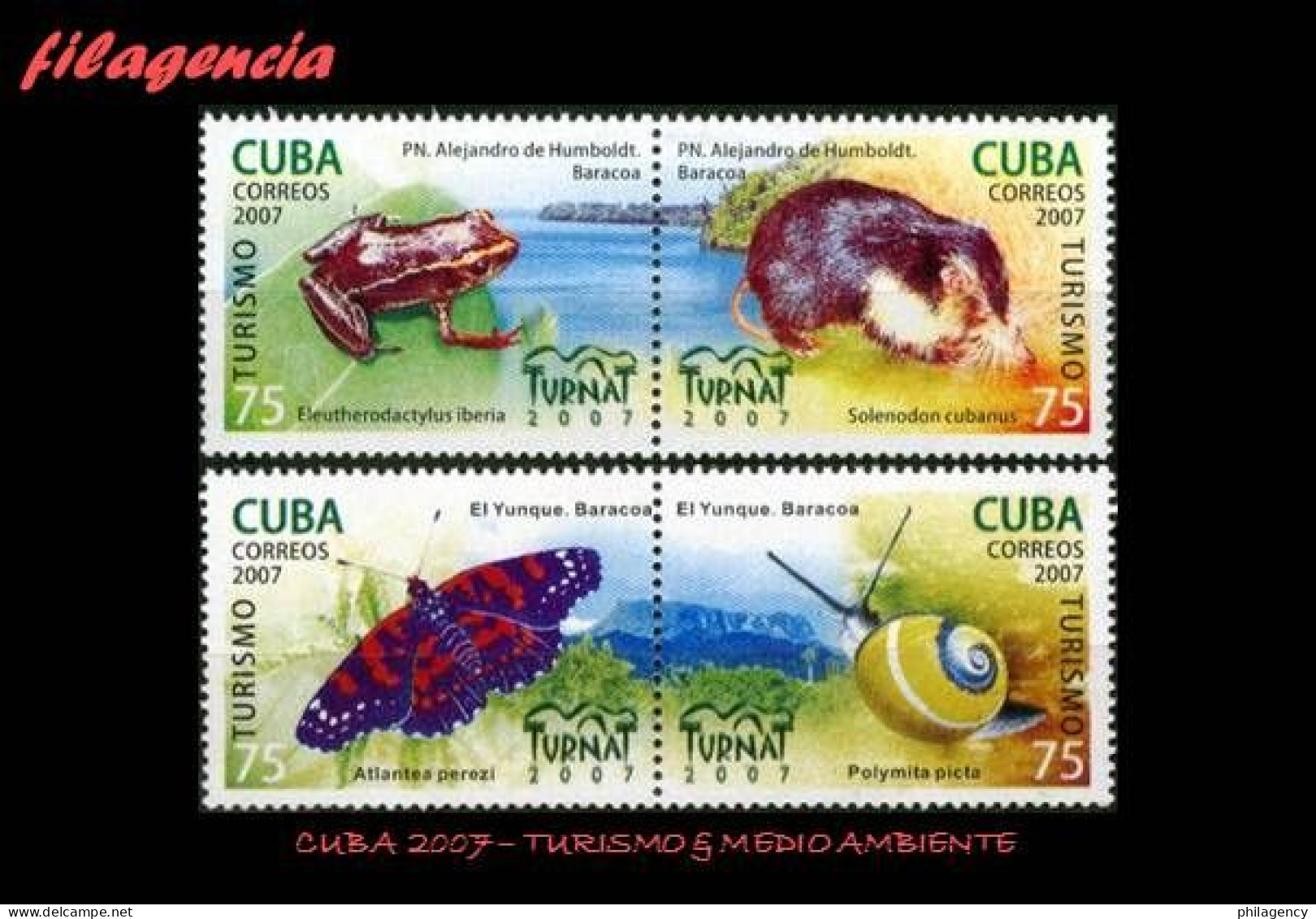 CUBA MINT. 2007-30 FERIA INTERNACIONAL DEL TURISMO TURNAT. FAUNA ENDÉMICA.SE-TENANT - Nuovi