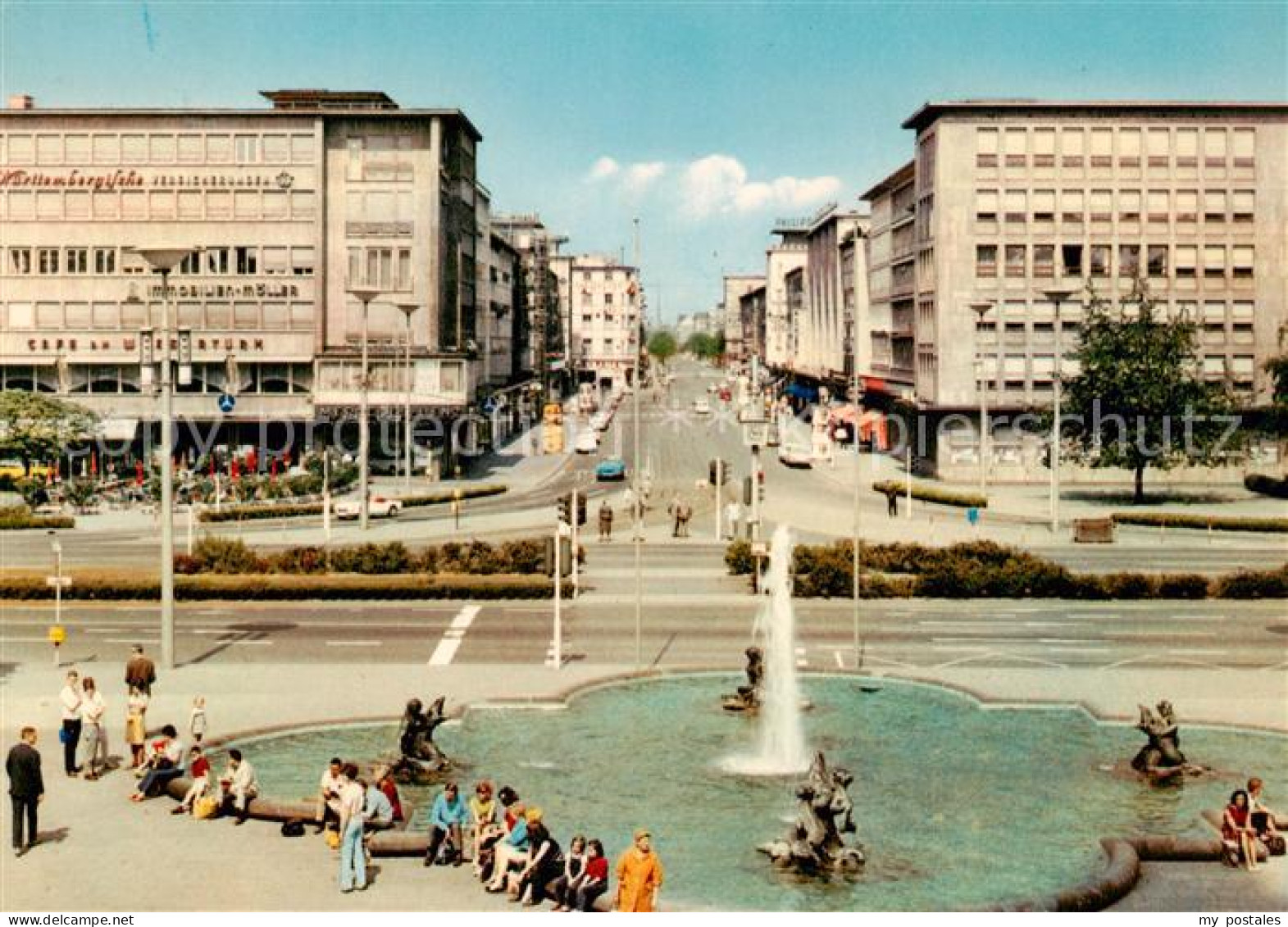 73857968 Mannheim Blick In Die Planken Springbrunnen Mannheim - Mannheim