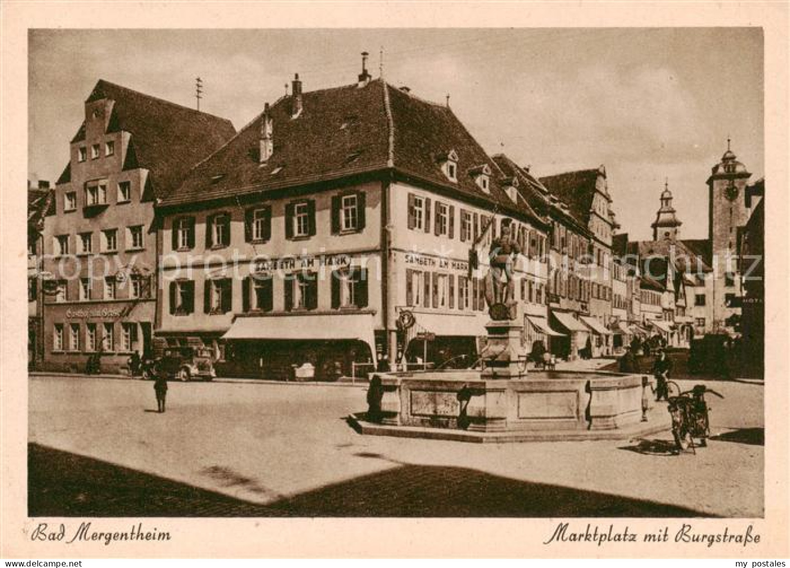 73857874 Bad Mergentheim Marktplatz Mit Brunnen Und Burgstrasse Bad Mergentheim - Bad Mergentheim