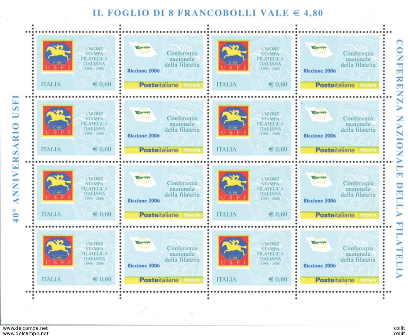 Unione Stampa Filatelica Italiana - Foglietto  Varietà - Variétés Et Curiosités