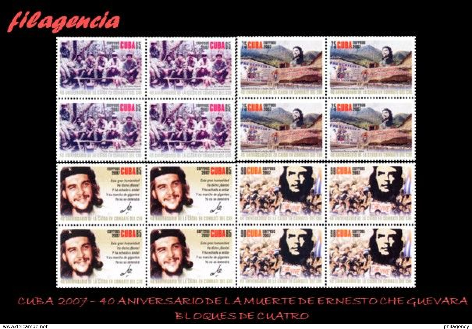 CUBA. BLOQUES DE CUATRO. 2007-31 40 ANIVERSARIO DE LA MUERTE DE ERNESTO CHE GUEVARA - Neufs