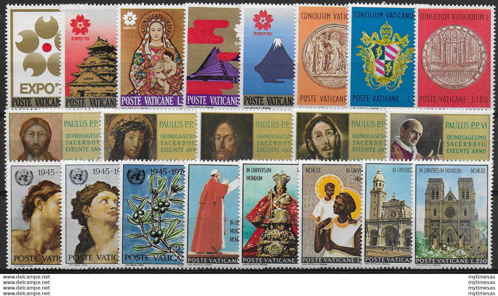 1970 Vaticano Annata Completa 21v. MNH - Andere & Zonder Classificatie