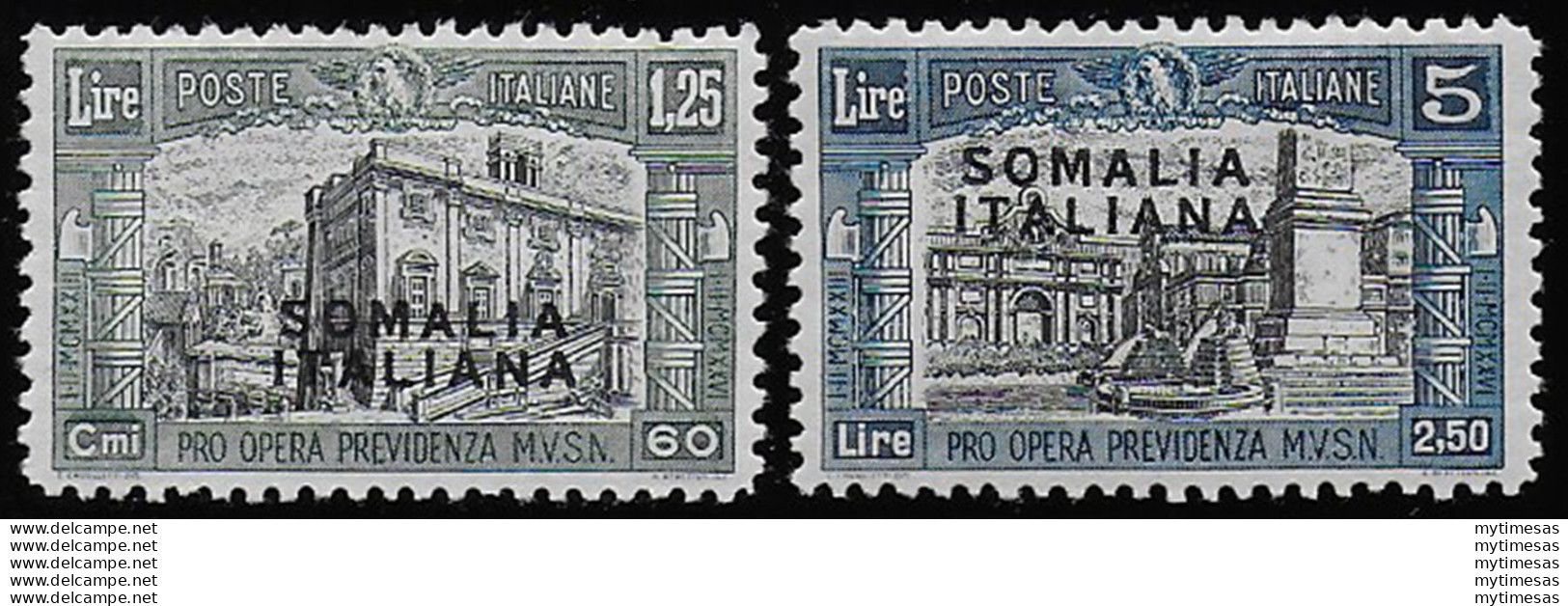 1927 Somalia Milizia Not Issued 2v. MNH Sassone N. 107A/8A - Andere & Zonder Classificatie