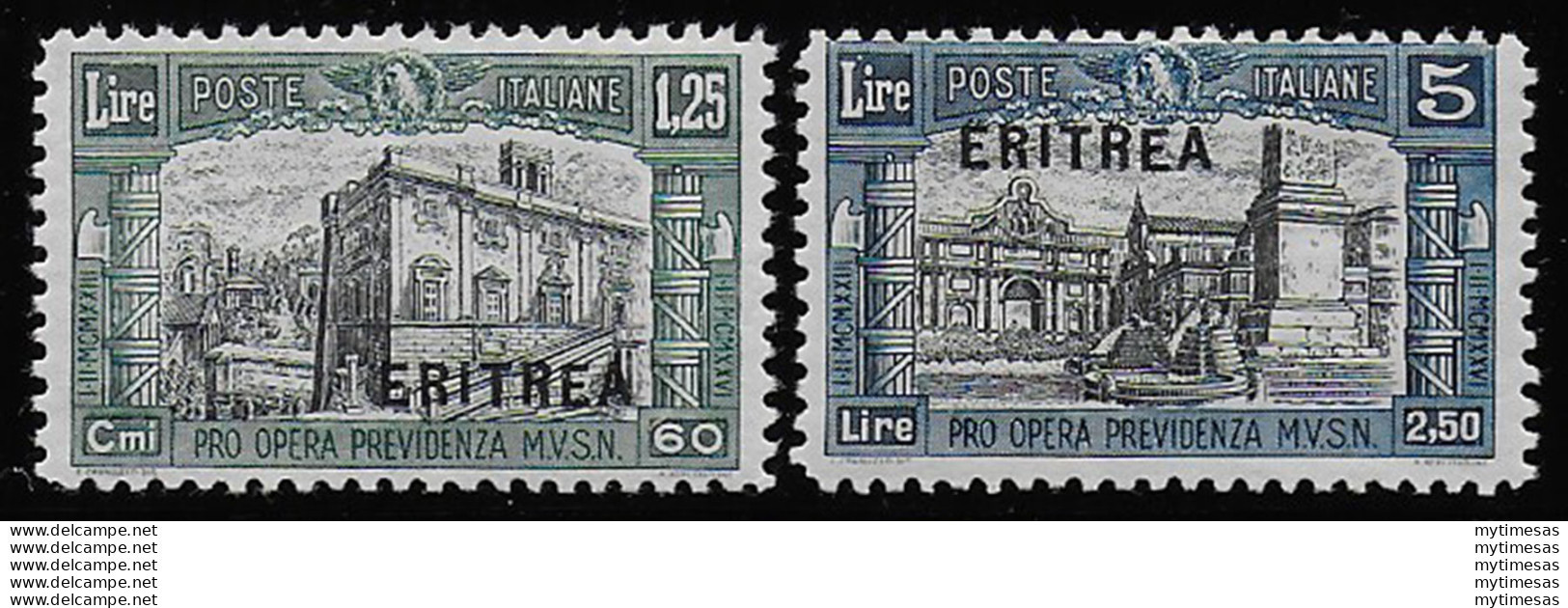 1927 Eritrea Milizia Not Issued 2v. MNH Sassone N. 118A/19A - Andere & Zonder Classificatie