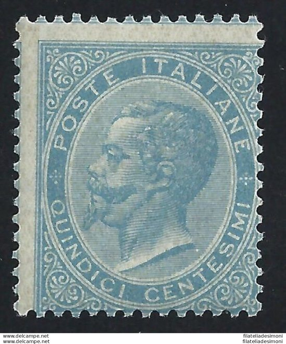 1863 Italia - Regno , N° L18 15 Cent. Celeste Chiaro MNH** Firma A. Diena - Otros & Sin Clasificación