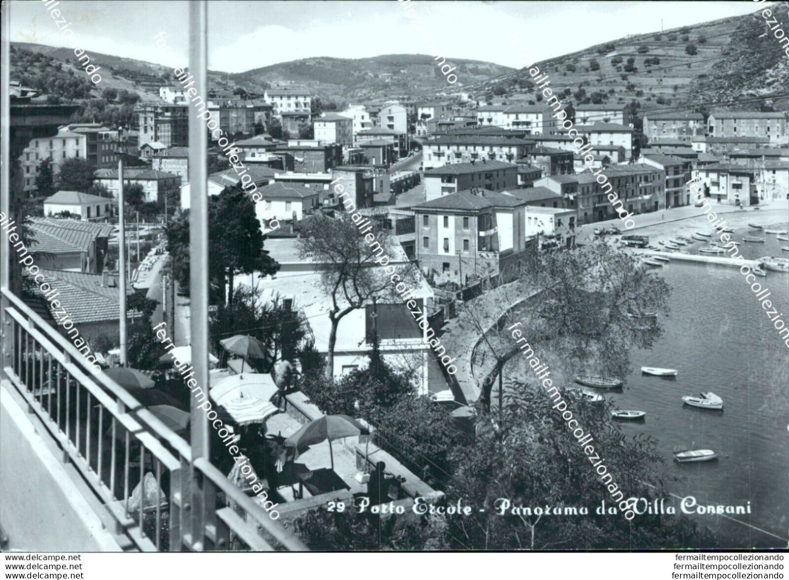 Br123 Cartolina Porto Ercole Panorama Da Villa  Consani Grosseto Toscana - Grosseto