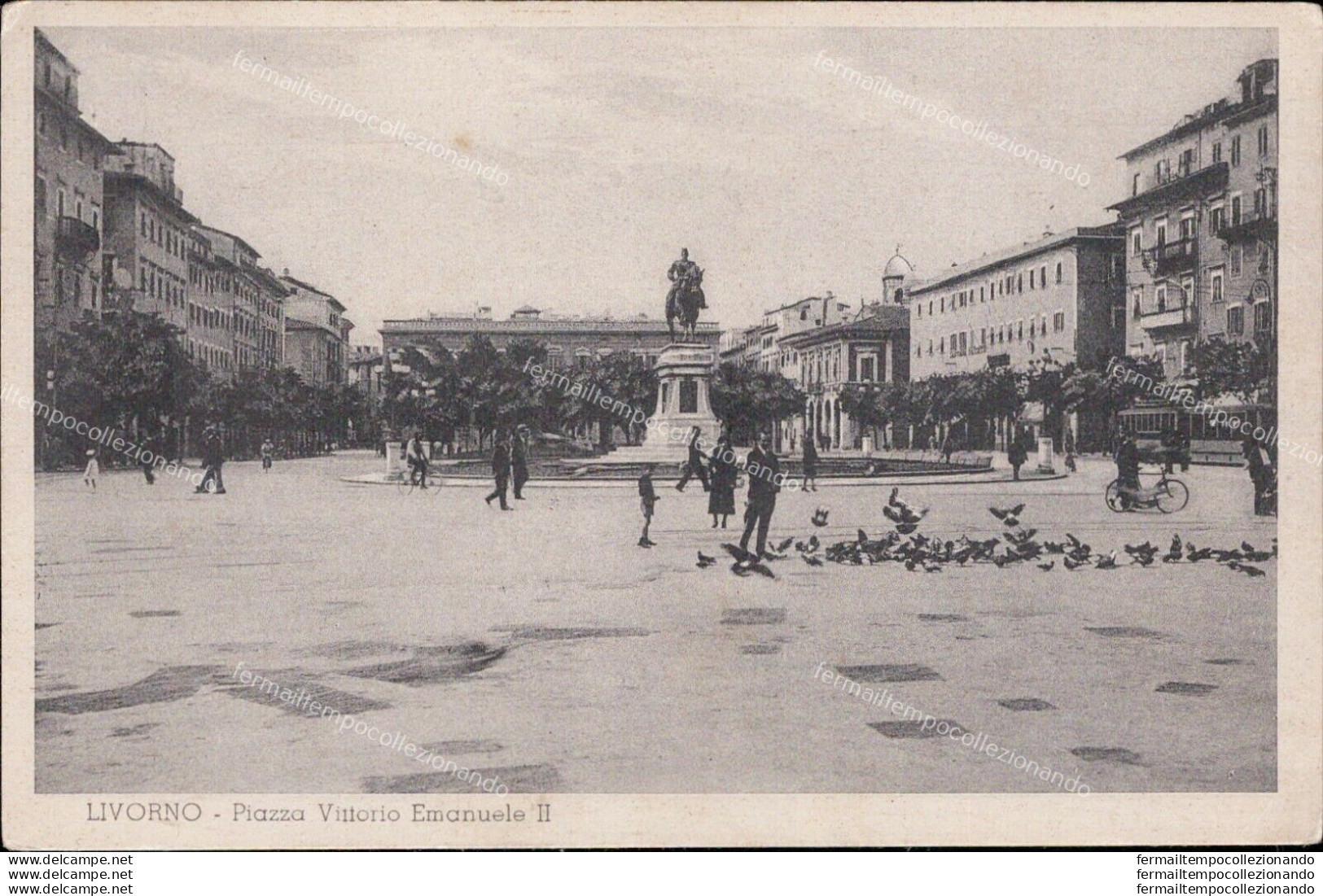 Am71 Cartolina Livorno Piazza Vittorio Emanuele II - Livorno