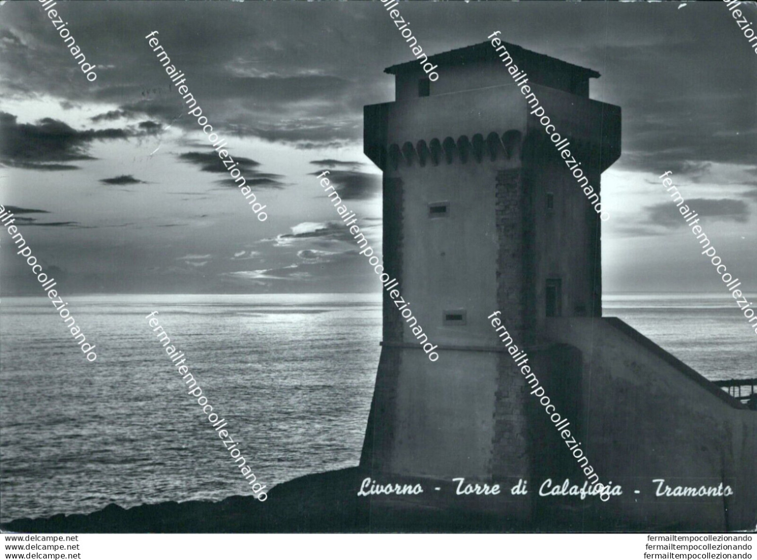 Br208 Cartolina Livorno Torre Di Calafuria Tramonto Toscana - Livorno