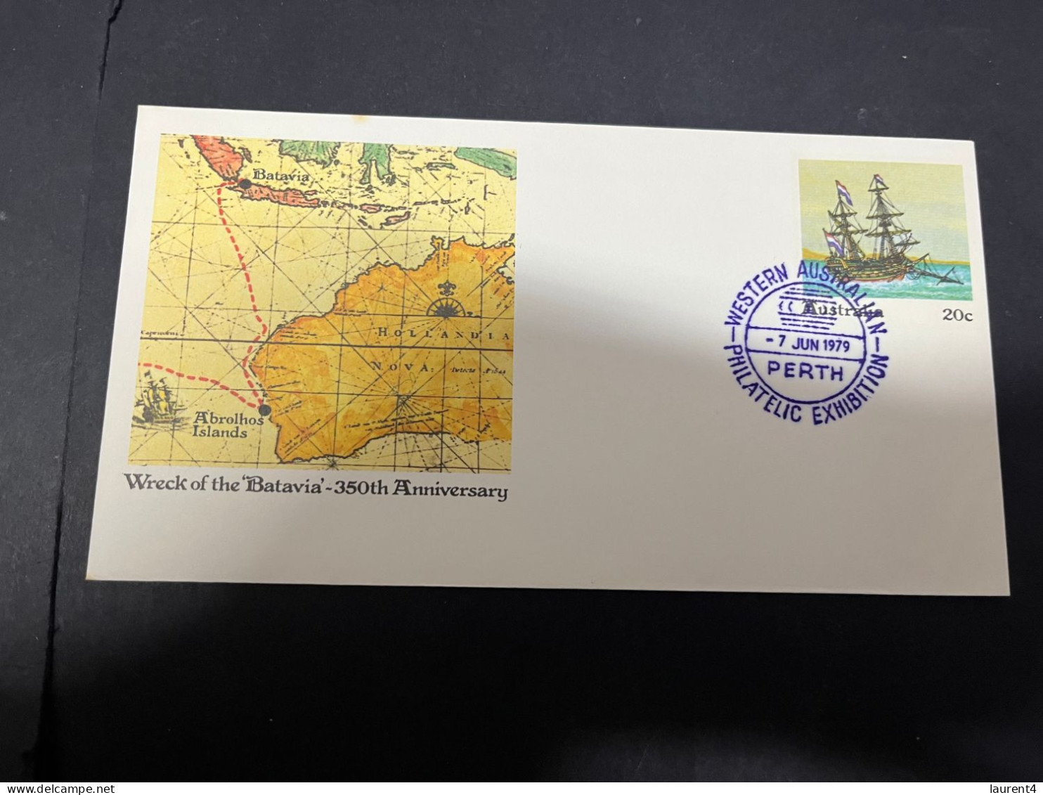 26-4-2024 (3 Z 9) Australia FDC - 1979 - WA - Wreck Of Batavia 350th Anni. (special P/m) - Primo Giorno D'emissione (FDC)