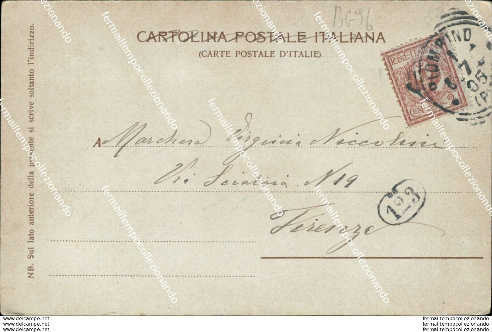 Bg96 Cartolina Piombino La Cittadella 1905 Provincia Di Livorno - Livorno
