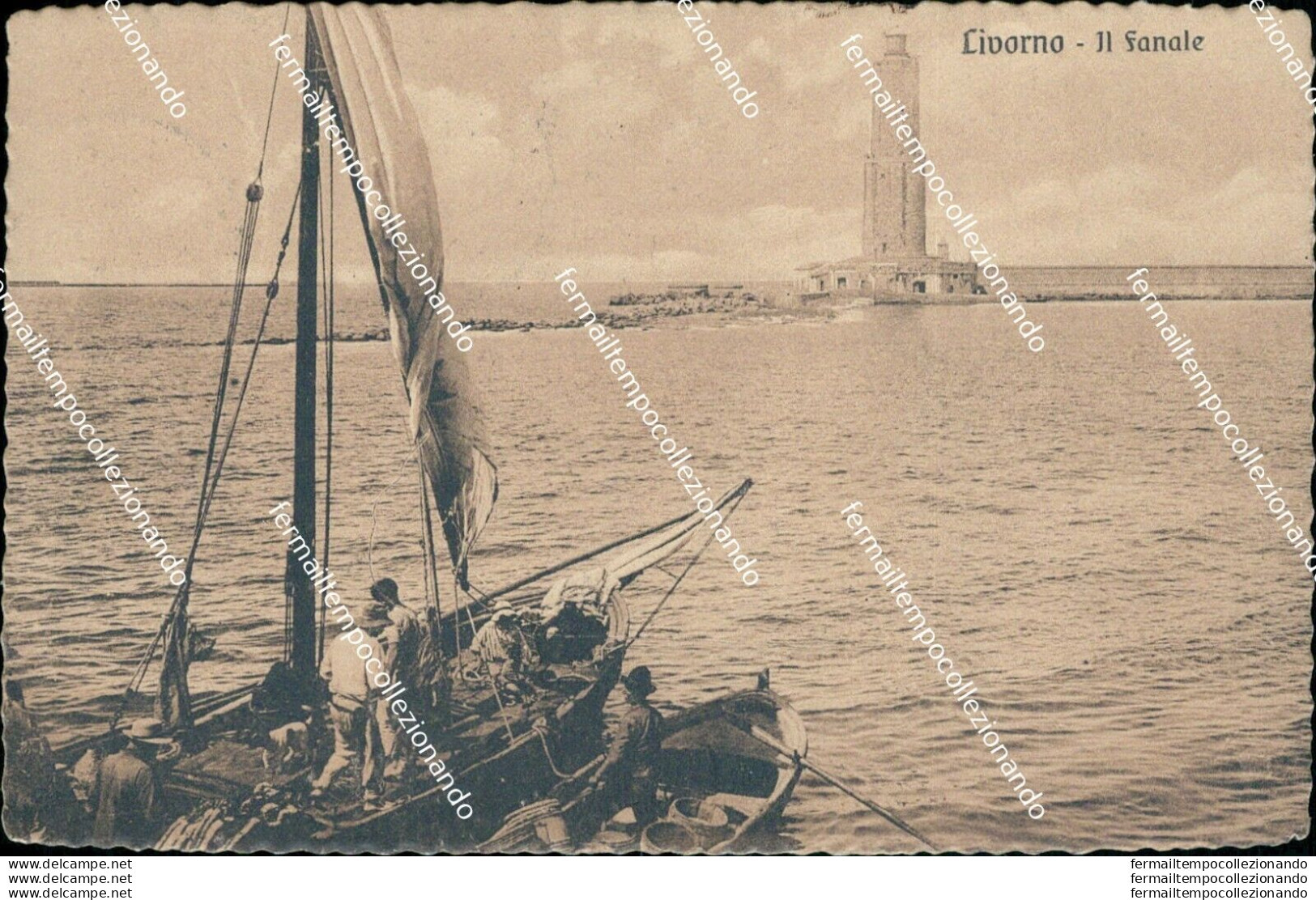 Bf33 Cartolina Livorno Citta' Il Fanale 1917 - Livorno