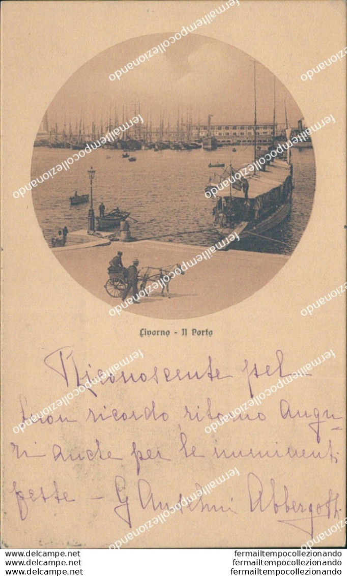 Bg300 Cartolina Livorno Citta' Il Porto 1920 - Livorno
