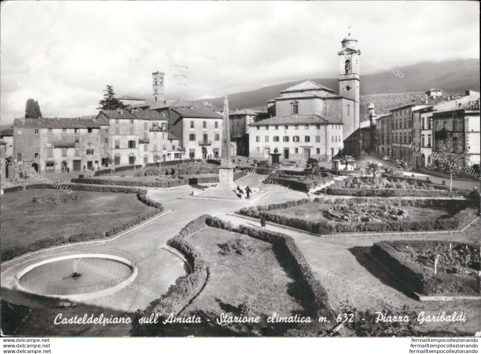 Ai59 Cartolina Casteldelpiano Sull'amiata Piazza Garibaldi Provincia Di Grosseto - Grosseto