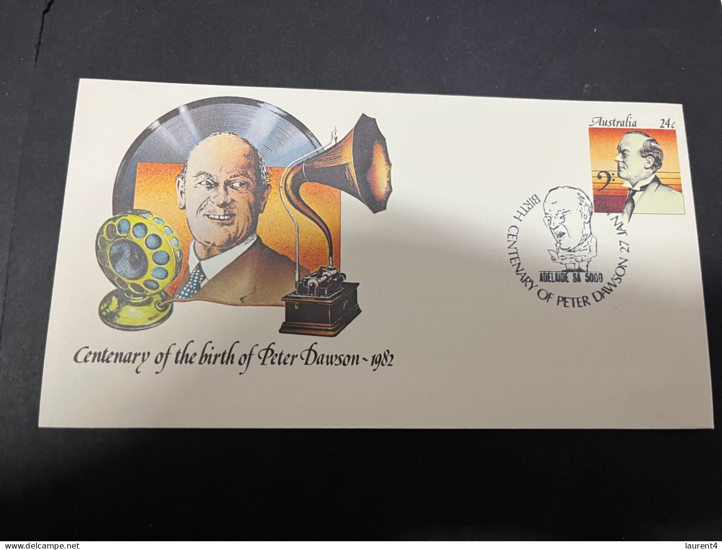 26-4-2024 (3 Z 9) Australia FDC - 1982 - Centenary Of Peter Dawson (special P/m) 2 Covers - Omslagen Van Eerste Dagen (FDC)