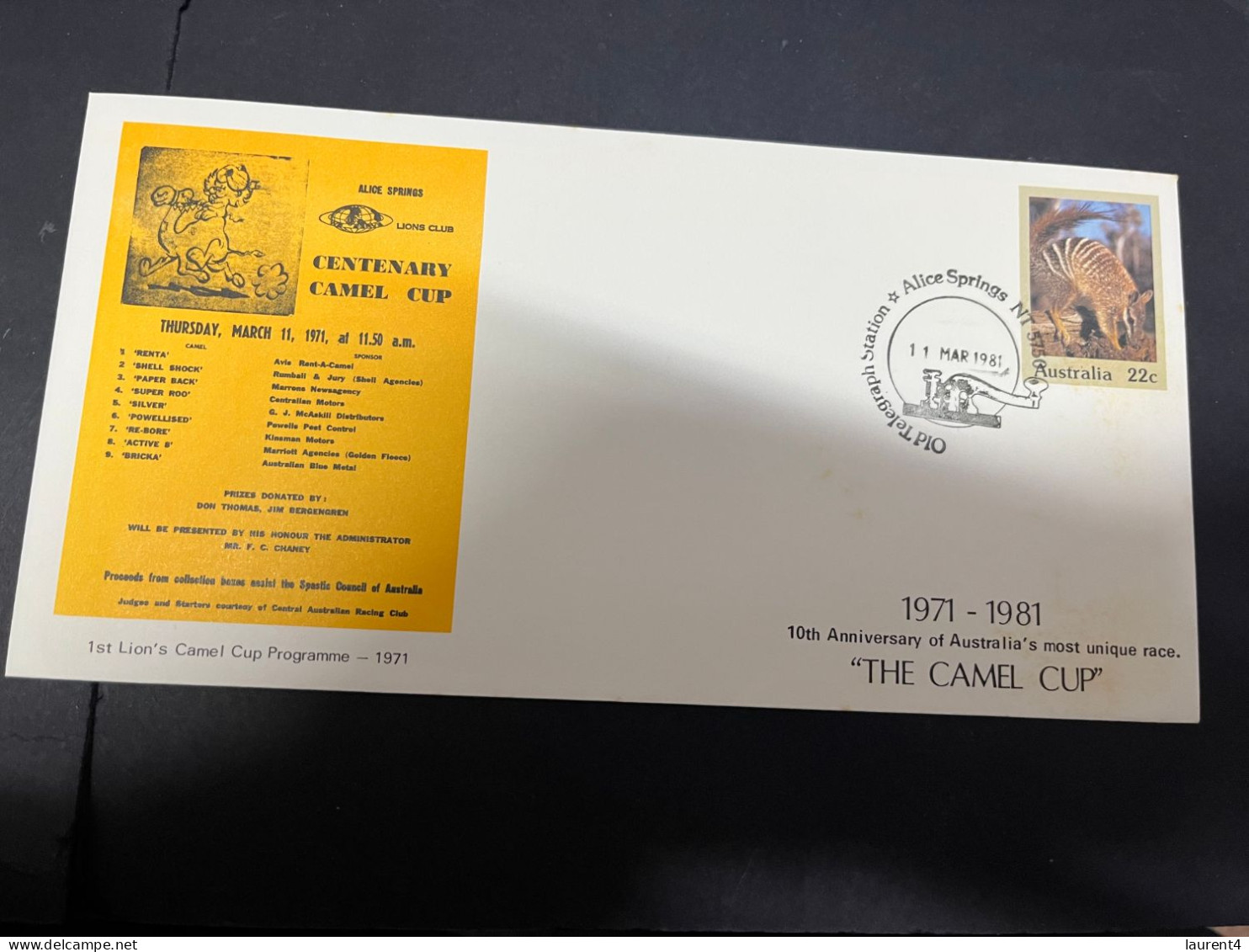 26-4-2024 (3 Z 9) Australia FDC - 1981 - Alice Springs Centenary Of Camel Cup (special P/m) 2 Covers (with Inserts) - Sobre Primer Día (FDC)