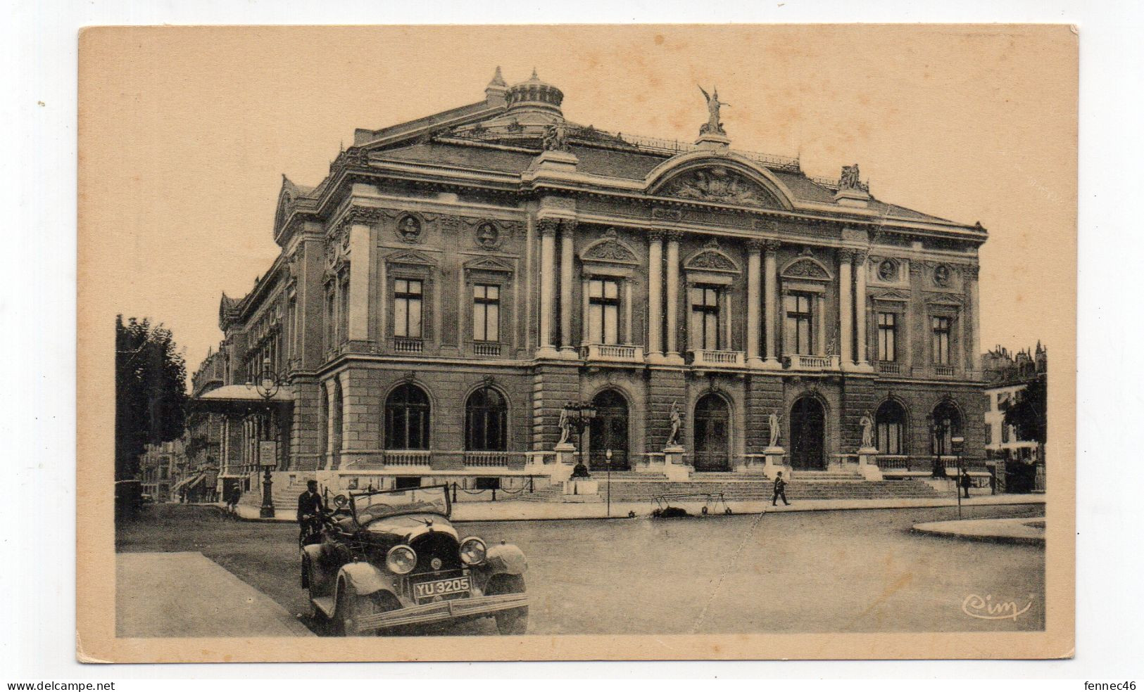 SUISSE - GENEVE - Le Théâtre  - Animée + Tacot  - 1918  (K151) - Genève
