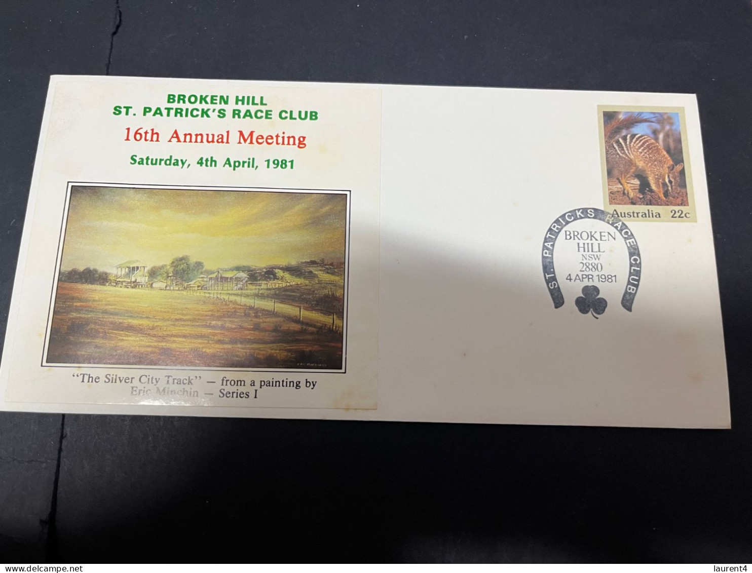 26-4-2024 (3 Z 9) Australia FDC - 1981 - Broken Hill St Patrick's Race Club 16th Annual Meeting (special P/m) 2 Covers - Omslagen Van Eerste Dagen (FDC)