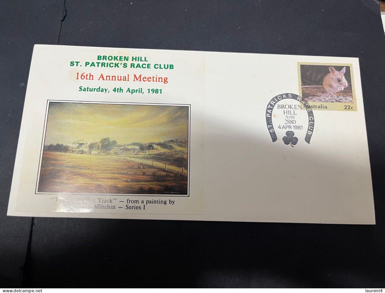 26-4-2024 (3 Z 9) Australia FDC - 1981 - Broken Hill St Patrick's Race Club 16th Annual Meeting (special P/m) 2 Covers - Primo Giorno D'emissione (FDC)