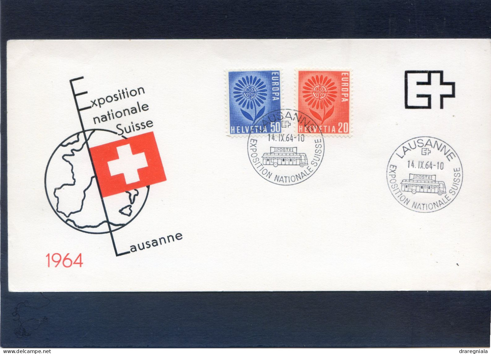 Carte Souvenir Exposition Nationale Suisse Lausanne 1964 14 9 64 - Covers & Documents