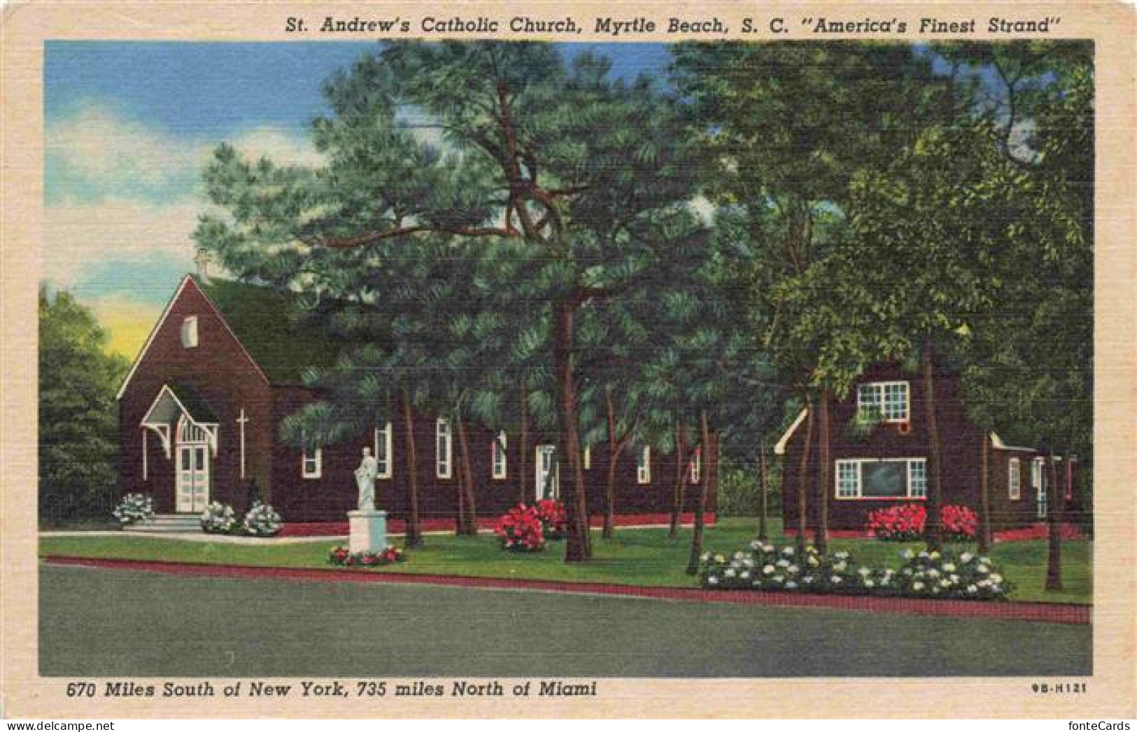 73972907 Myrtle_Beach_South_Carolina_USA St. Andrews Catholic Church Illustratio - Sonstige & Ohne Zuordnung