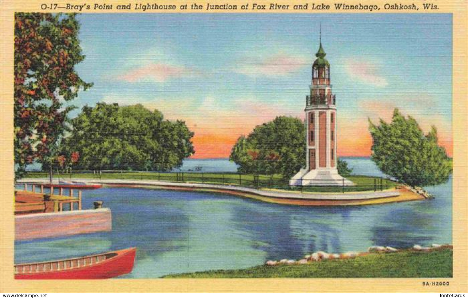 73972903 Oshkosh_Wisconsin_USA Bray's Point And Lighthouse At Junction Of Fox Ri - Altri & Non Classificati