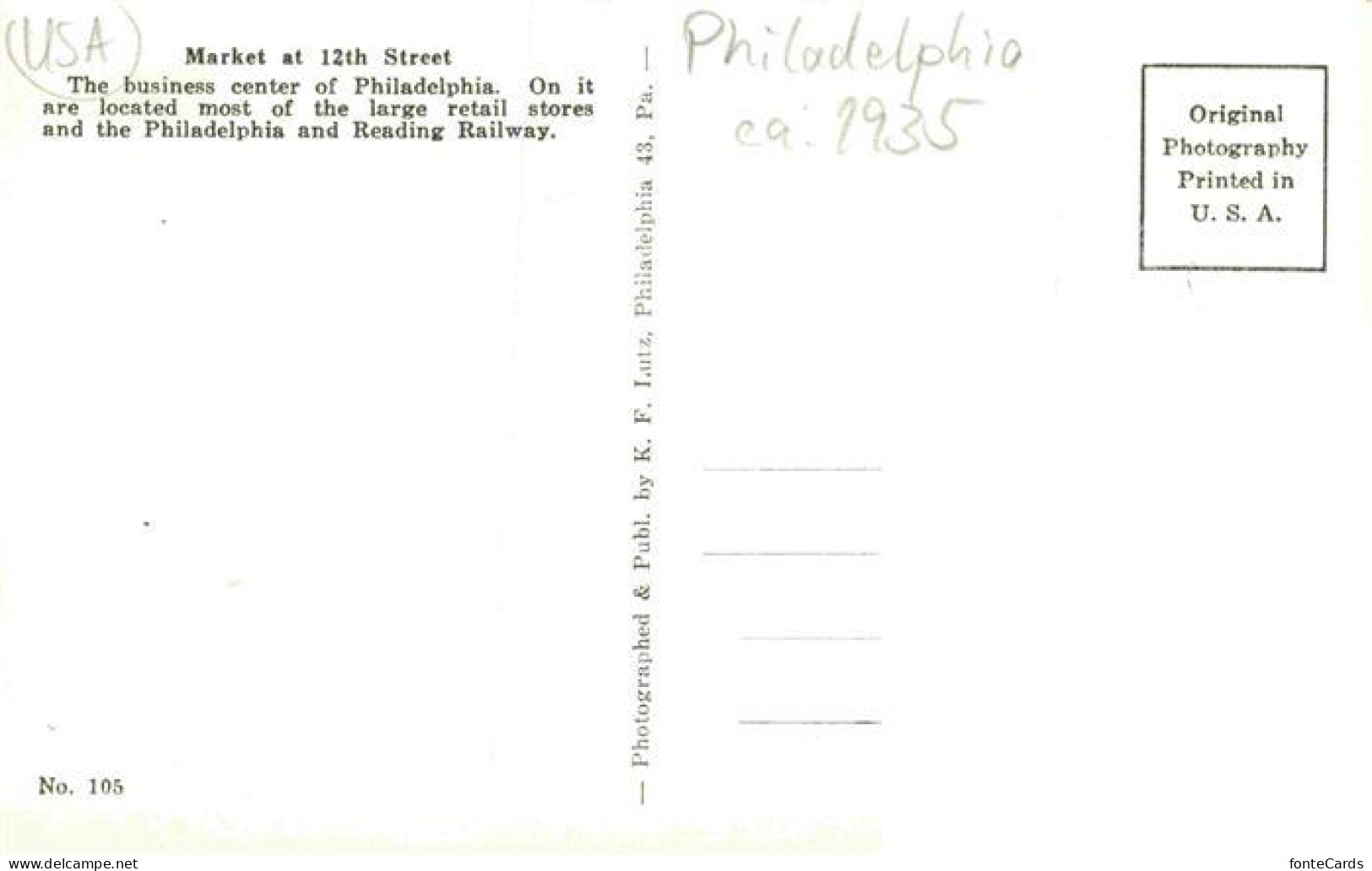 73972888 Philadelphia__Pennsylvania_USA Market Street - Andere & Zonder Classificatie