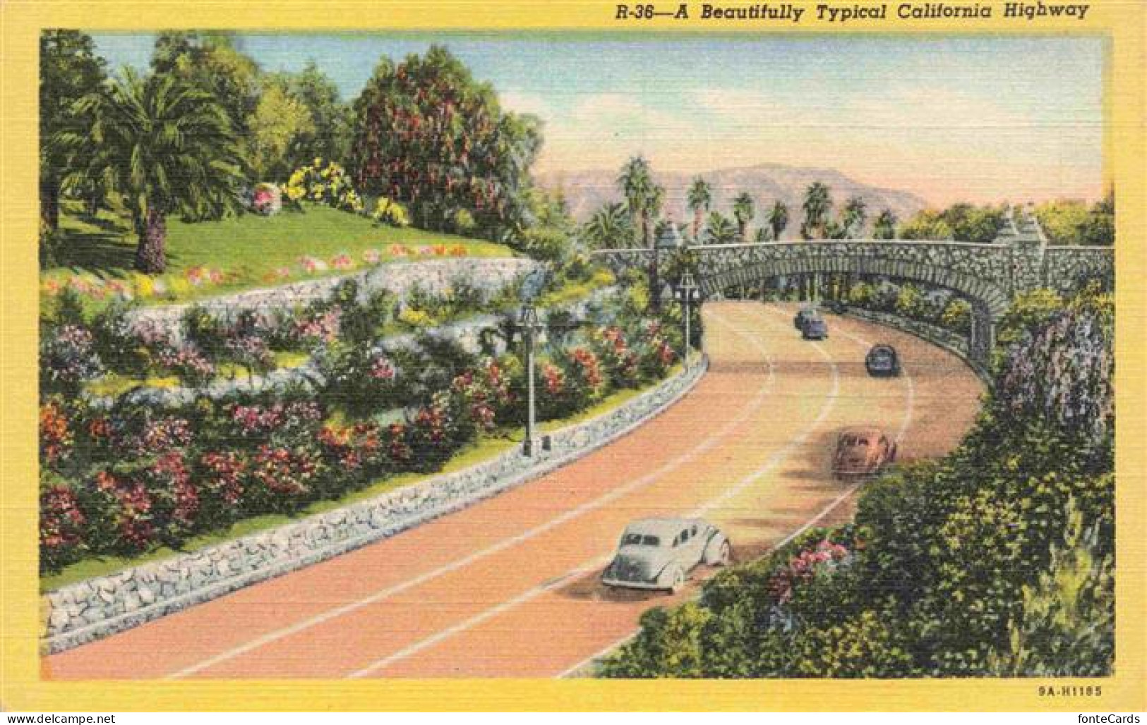 73972885 Riverside_California Beautiful Typical California Highway Illustration - Autres & Non Classés