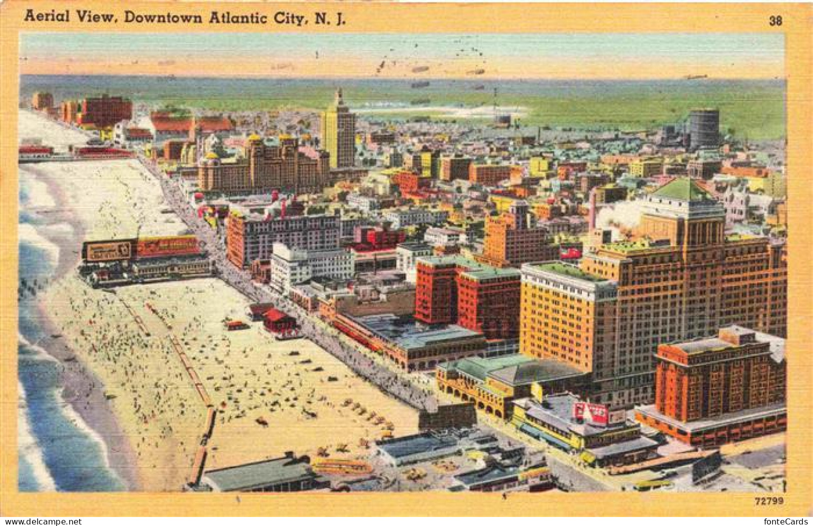 73972883 Atlantic_City_New_Jersey_USA Downtown Aerial View Illustration - Sonstige & Ohne Zuordnung