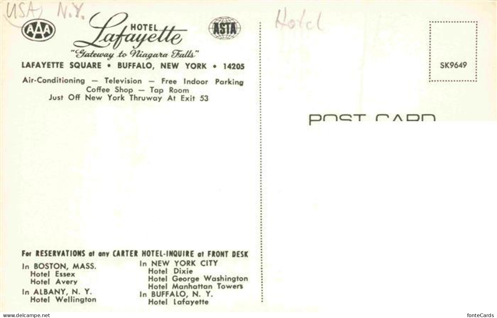 73972881 Buffalo_New_York_USA Hotel Lafayette Illustration - Other & Unclassified