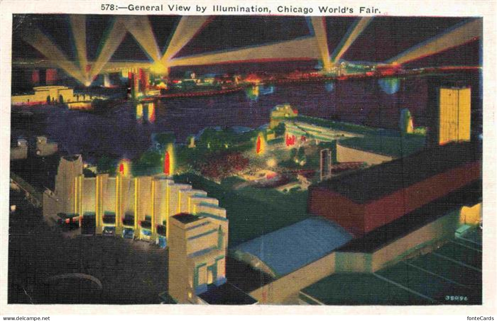 73972864 CHICAGO__Illinois_USA World's Fair General View By Illumination Illustr - Sonstige & Ohne Zuordnung