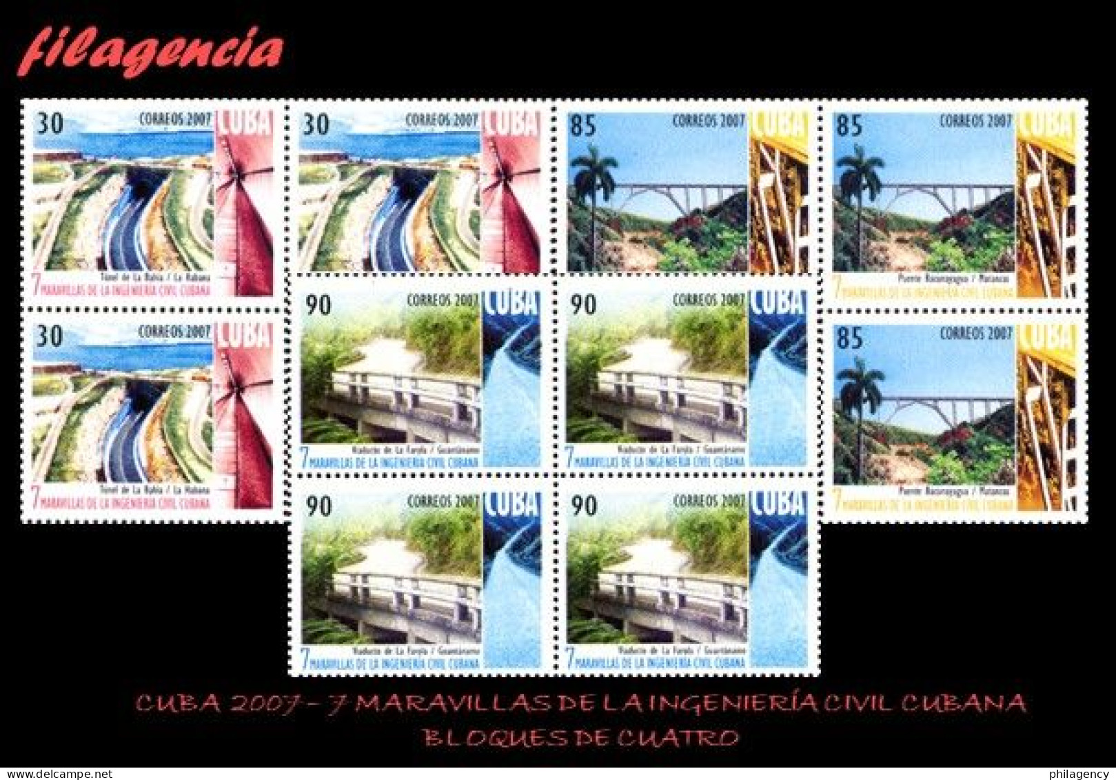 CUBA. BLOQUES DE CUATRO. 2007-43 SIETE MARAVILLAS DE LA INGENIERÍA CIVIL CUBANA - Unused Stamps