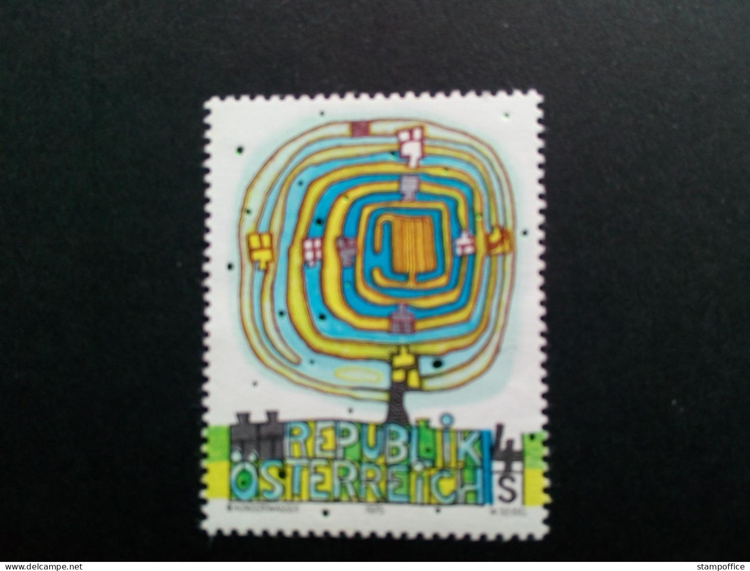 ÖSTERREICH MI-NR. 1505 POSTFRISCH(MINT) HUNDERTWASSER 1975 MODERNE KUNST DER SPIRALBAUM - Modern