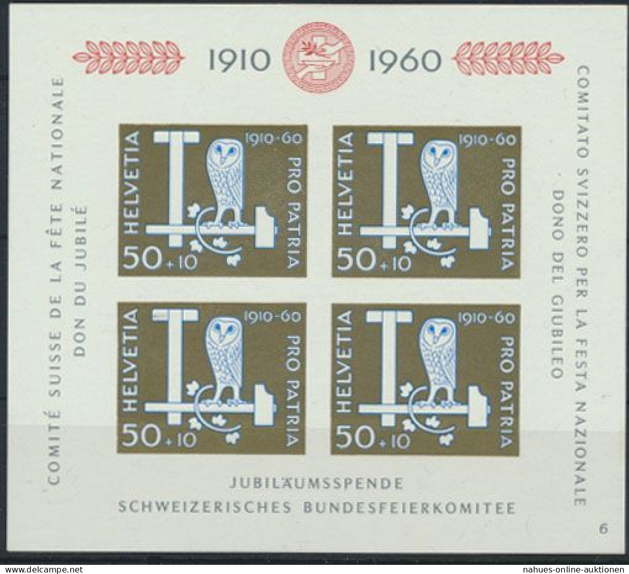 Schweiz Block 17 Bundesfeierspende Pro Patria Luxus Postfrisch MNH KatWert 40,00 - Lettres & Documents