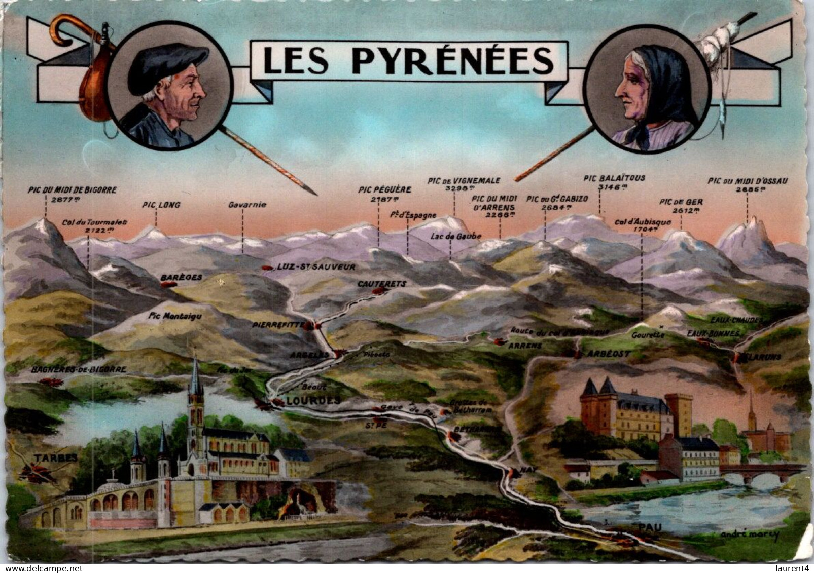 26-4-2024 (3 Z 10) France - Colorised - Les Pyrénées (map) - Midi-Pyrénées