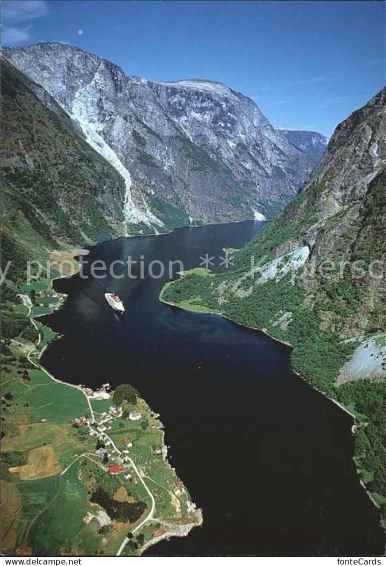 72253637 Sogndal Naeroyfjorden Fliegeraufnahme Sogndal - Norvegia