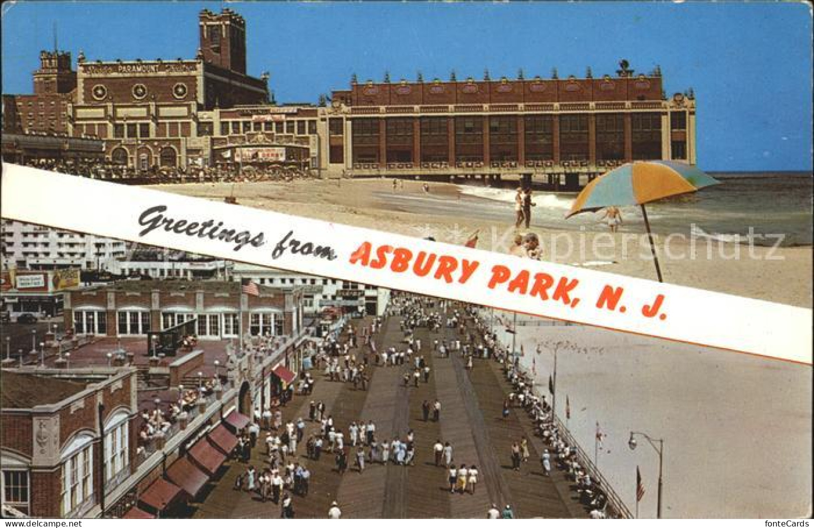 72253621 Asbury_Park Convention Hall And Boardwalk Beach - Otros & Sin Clasificación