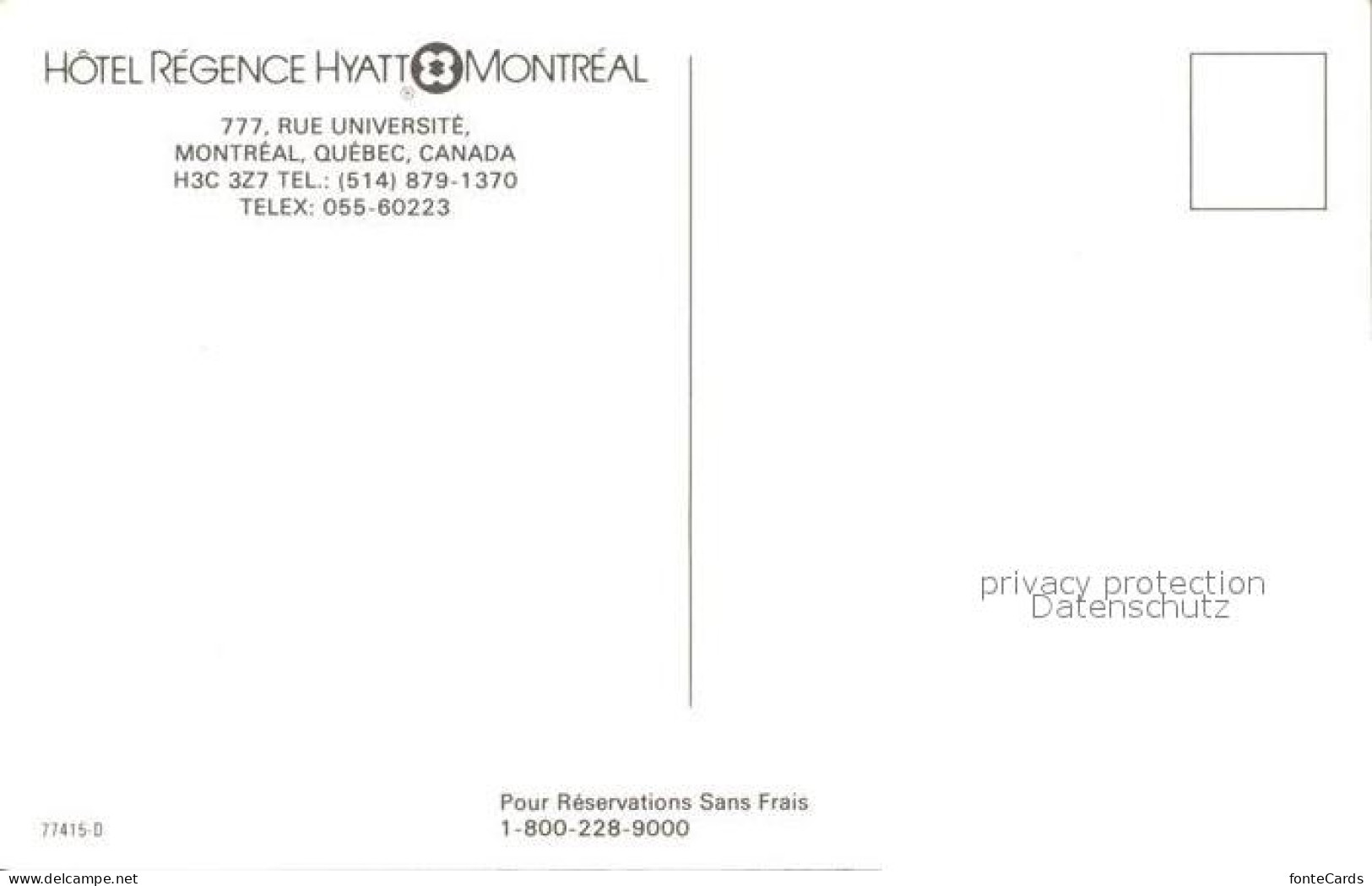 72253255 Montreal Quebec Hotel Regency Hyatt Montreal - Ohne Zuordnung