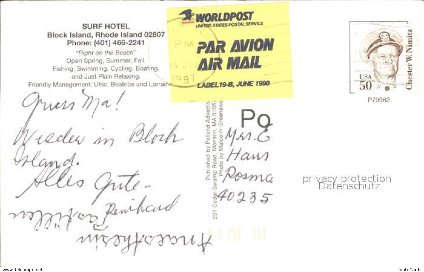 72253185 Rhode_Island_US-State Surf Hotel Block Island Kreuzfahrtschiff - Other & Unclassified