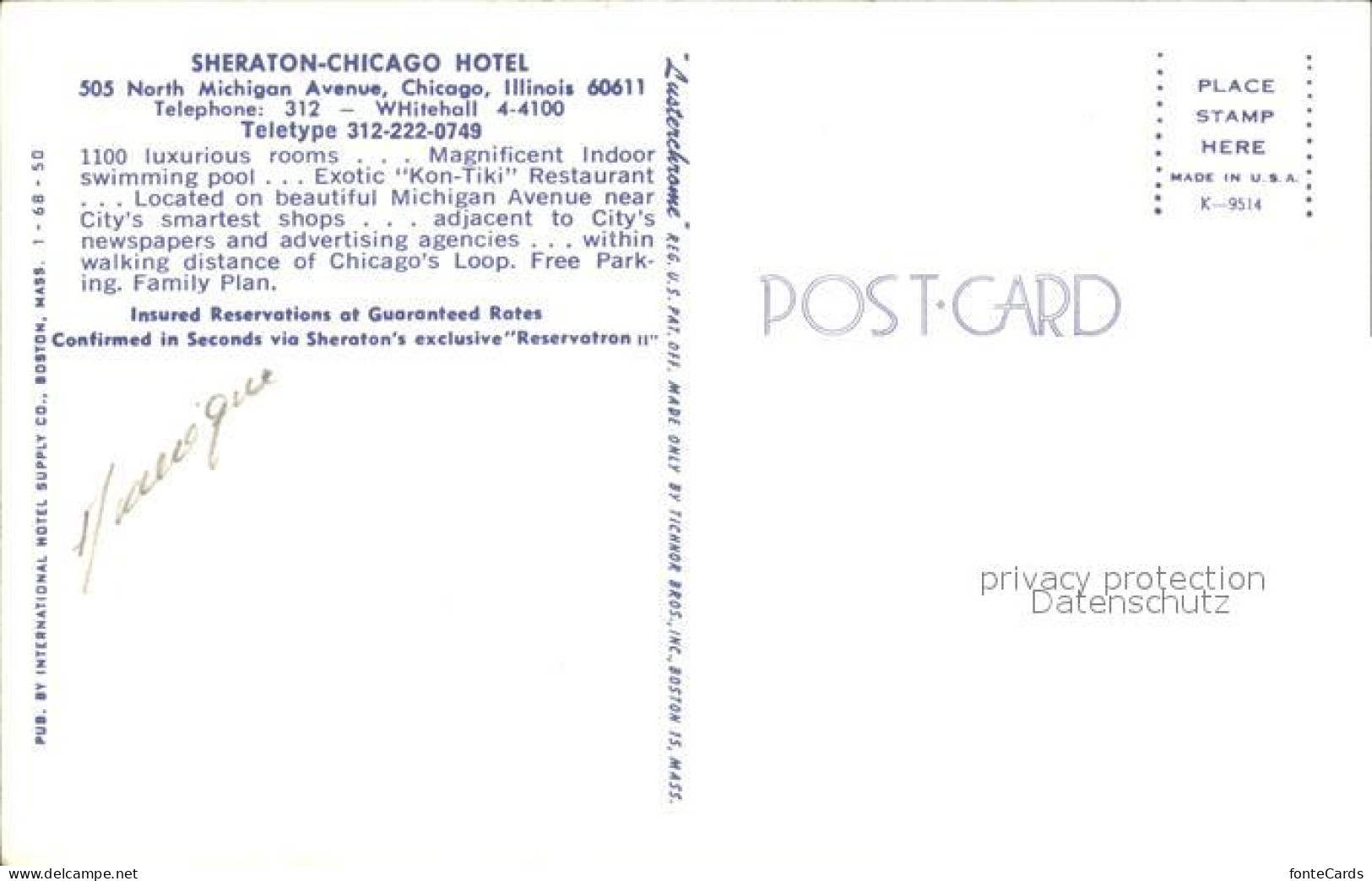 72250060 Chicago_Illinois Sheraton Chicago Hotel Illustration - Altri & Non Classificati