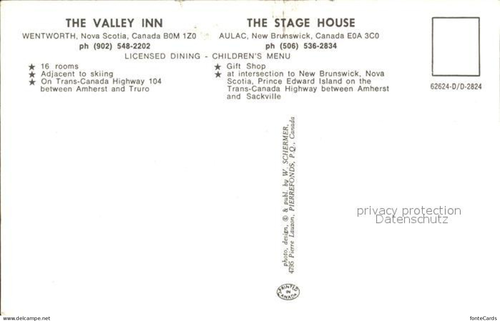 72249396 Nova Scotia The Valley Inn And The Stage House New Brunswick Nova Scoti - Non Classificati