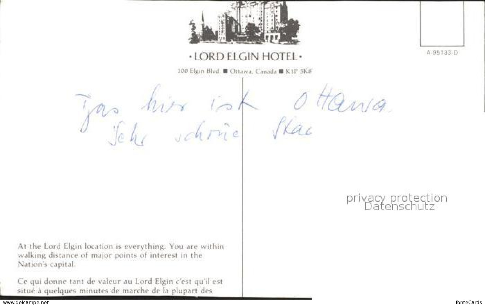 72243798 Ottawa Ontario Lord Elgin Hotel  - Ohne Zuordnung