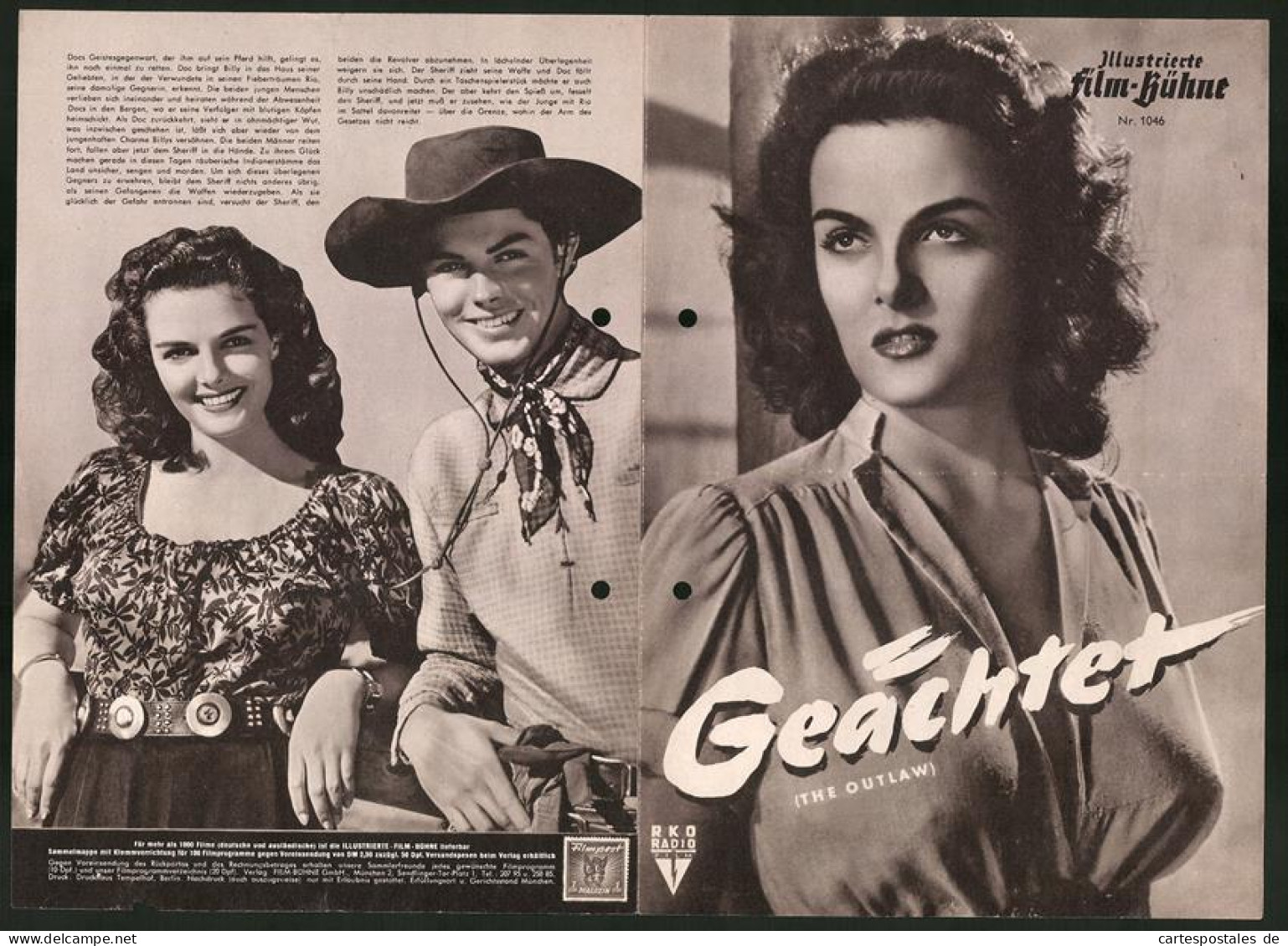 Filmprogramm IFB Nr. 1046, Geächtet, Jane Russell, Jack Beutel, Howard Hughes  - Magazines