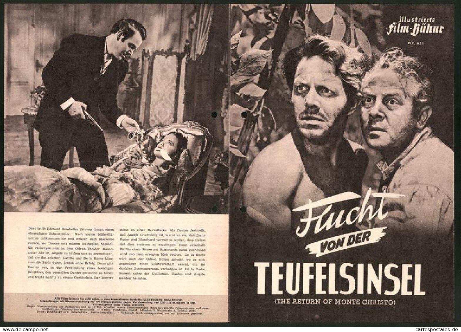 Filmprogramm IFB Nr. 651, Flucht Von Der Teufelsinsel, Louis Hayward, Una O`Connor, Regie Henry Levin  - Magazines