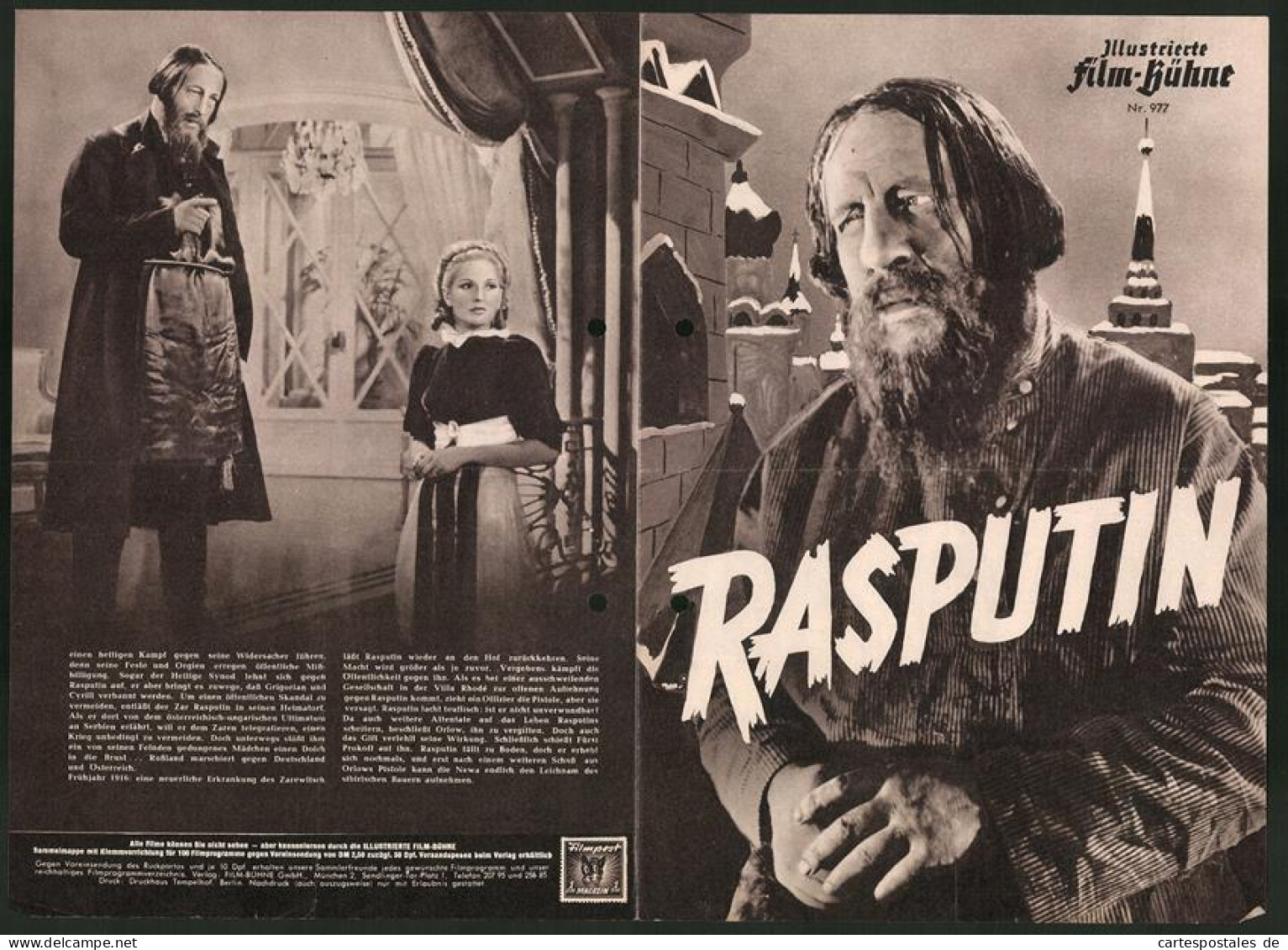 Filmprogramm IFB Nr. 977, Rasputin, Harry Baur, Jean Worms, Marcelle Chantal, Regie Marcel L`Herbier  - Zeitschriften