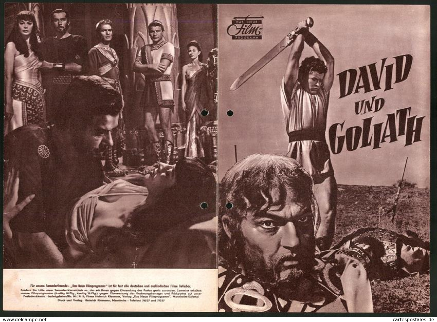 Filmprogramm DNF, David Und Goliath, Ivo Payer, Kronos, Orson Welles, Regie: Richard Pottier  - Zeitschriften